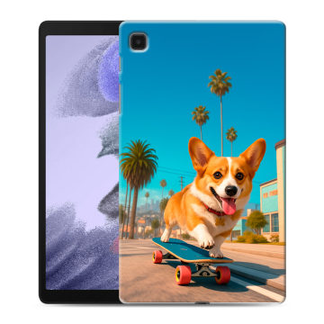 Силиконовый чехол на Samsung Galaxy Tab A7 lite с принтом Корги на скейте Силиконовый чехол на Samsung Galaxy Tab A7 lite с принтом Корги на скейте