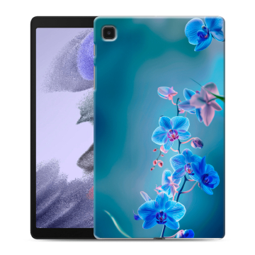 Силиконовый чехол на Samsung Galaxy Tab A7 lite с принтом Голубые цветы Силиконовый чехол на Samsung Galaxy Tab A7 lite с принтом Голубые цветы