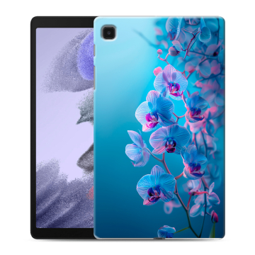 Силиконовый чехол на Samsung Galaxy Tab A7 lite с принтом голубые орхидеи
