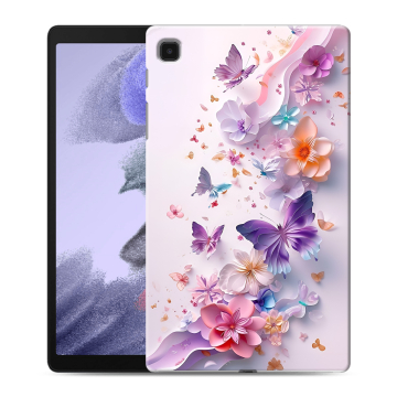 Силиконовый чехол на Samsung Galaxy Tab A7 lite с принтом цветы бабочки