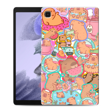 Силиконовый чехол на Samsung Galaxy Tab A7 lite с принтом капибары