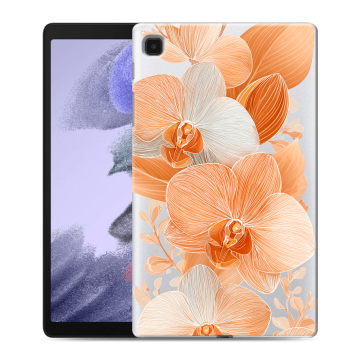 Силиконовый чехол на Samsung Galaxy Tab A7 lite с принтом Бежевые цветы