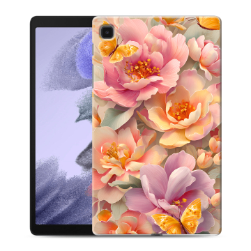 Силиконовый чехол на Samsung Galaxy Tab A7 lite с принтом Цветы и бабочки