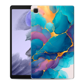 Силиконовый чехол на Samsung Galaxy Tab A7 lite с принтом Мрамор блестки