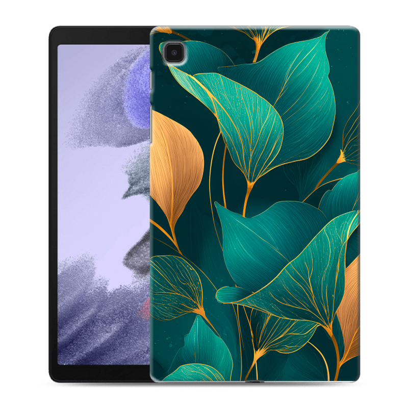 Силиконовый чехол на Samsung Galaxy Tab A7 lite с принтом Листья и золото Силиконовый чехол на Samsung Galaxy Tab A7 lite с принтом Листья и золото