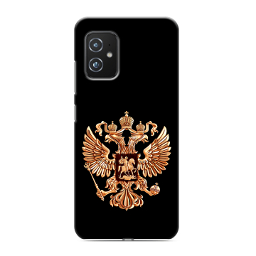 Силиконовый чехол на ASUS ZenFone 8 с принтом Герб России золотой