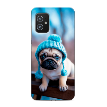 Силиконовый чехол на ASUS ZenFone 8 с принтом Мопс в шапке Силиконовый чехол на ASUS ZenFone 8 с принтом Мопс в шапке