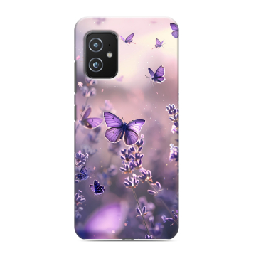 Силиконовый чехол на ASUS ZenFone 8 с принтом бабочки и лаванда