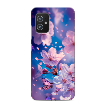 Силиконовый чехол на ASUS ZenFone 8 с принтом цветы бабочки Силиконовый чехол на ASUS ZenFone 8 с принтом цветы бабочки