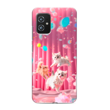 Силиконовый чехол на ASUS ZenFone 8 с принтом милые котики Силиконовый чехол на ASUS ZenFone 8 с принтом милые котики