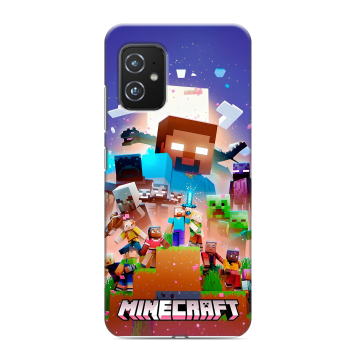 Силиконовый чехол на ASUS ZenFone 8 с принтом Майнкрафт Minecraft