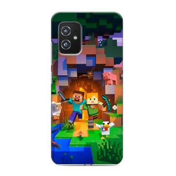 Силиконовый чехол на ASUS ZenFone 8 с принтом Майнкрафт Minecraft