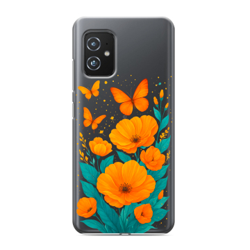Силиконовый чехол на ASUS ZenFone 8 с принтом цветы бабочки Силиконовый чехол на ASUS ZenFone 8 с принтом цветы бабочки