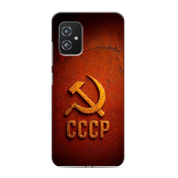 Силиконовый чехол на ASUS ZenFone 8 с принтом Флаг Герб СССР Силиконовый чехол на ASUS ZenFone 8 с принтом Флаг Герб СССР