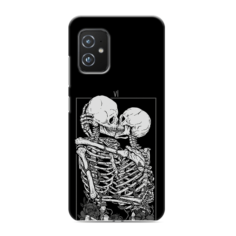 Силиконовый противоударный чехол на ASUS ZenFone 8 с принтом Поцелуй скелетов Силиконовый противоударный чехол на ASUS ZenFone 8 с принтом Поцелуй скелетов