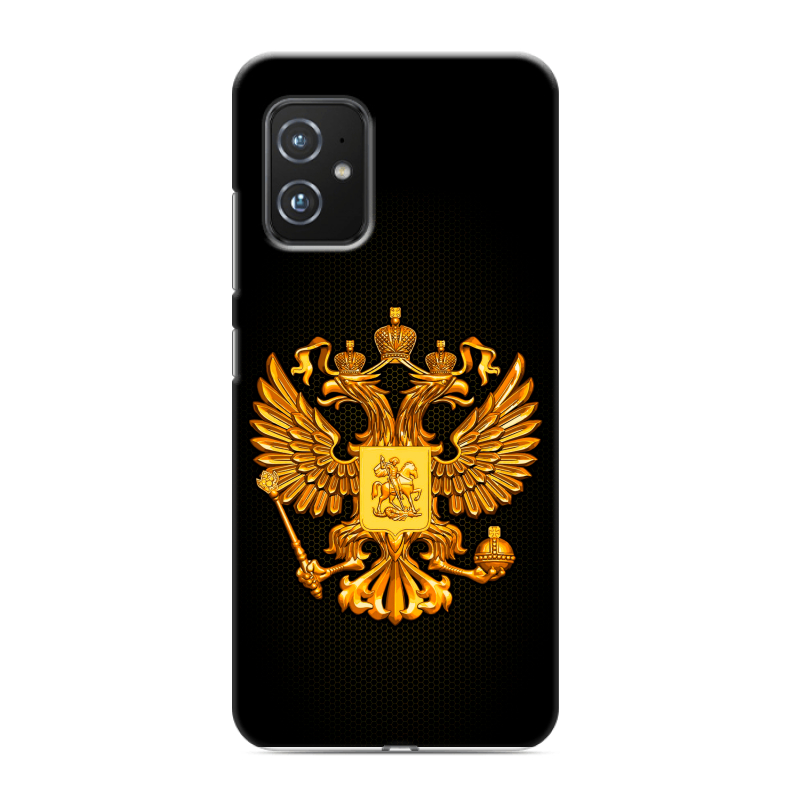 Силиконовый чехол на ASUS ZenFone 8 с принтом Герб России желтый Силиконовый чехол на ASUS ZenFone 8 с принтом Герб России желтый