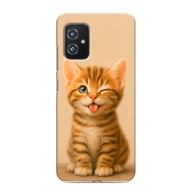 Силиконовый противоударный чехол на ASUS ZenFone 8 с принтом котенок Силиконовый противоударный чехол на ASUS ZenFone 8 с принтом котенок