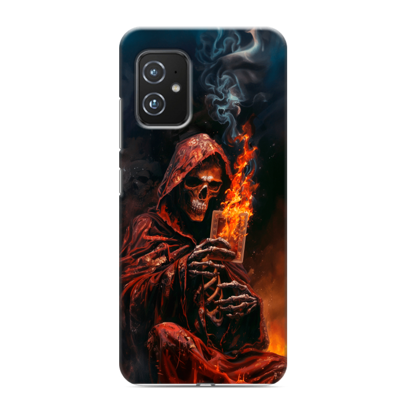Силиконовый противоударный чехол на ASUS ZenFone 8 с принтом Скелет и карты Силиконовый противоударный чехол на ASUS ZenFone 8 с принтом Скелет и карты