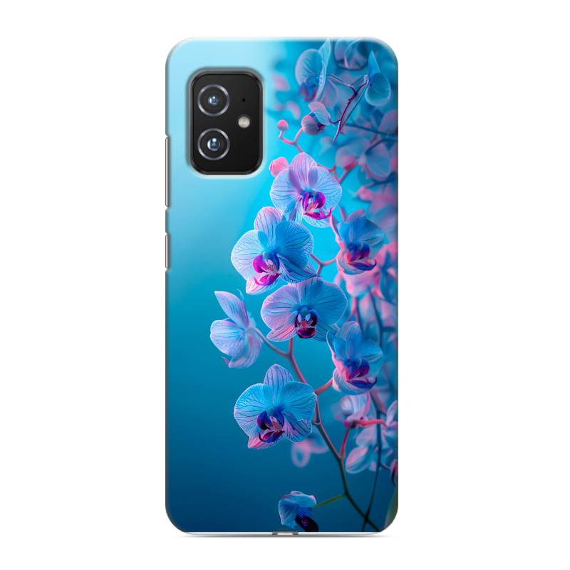 Силиконовый противоударный чехол на ASUS ZenFone 8 с принтом голубые орхидеи Силиконовый противоударный чехол на ASUS ZenFone 8 с принтом голубые орхидеи