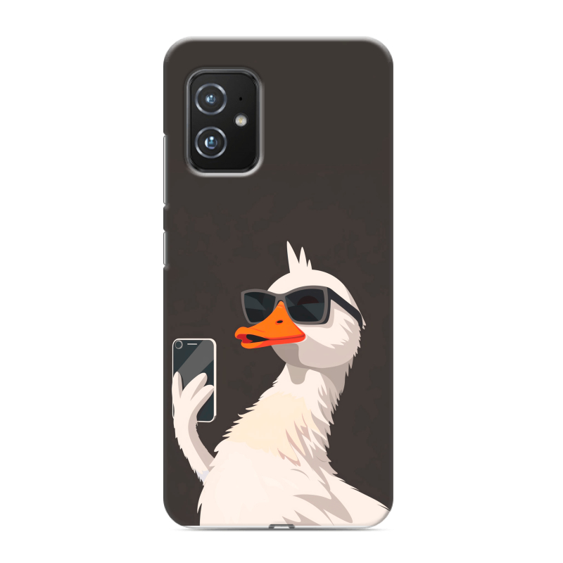 Силиконовый чехол на ASUS ZenFone 8 с принтом утка в очках Силиконовый чехол на ASUS ZenFone 8 с принтом утка в очках