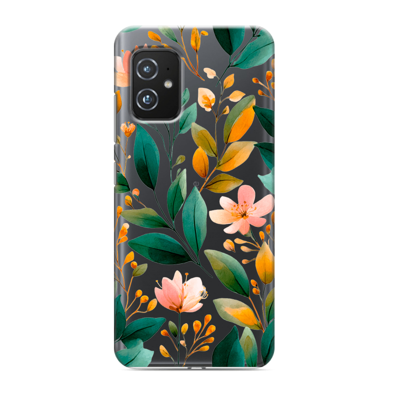 Силиконовый чехол на ASUS ZenFone 8 с принтом Цветы паттерн Силиконовый чехол на ASUS ZenFone 8 с принтом Цветы паттерн