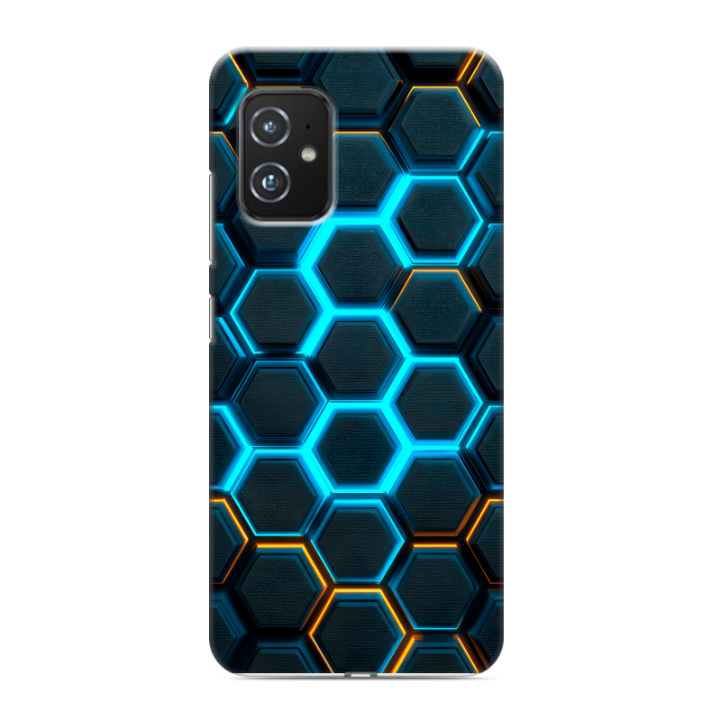 Силиконовый противоударный чехол на ASUS ZenFone 8 с принтом Неоновые соты Силиконовый противоударный чехол на ASUS ZenFone 8 с принтом Неоновые соты