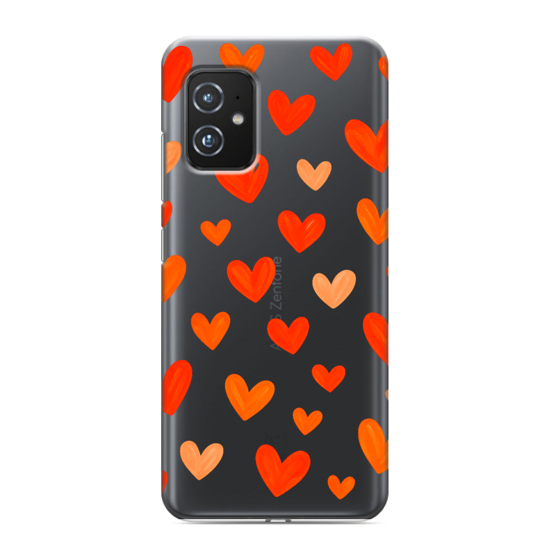 Силиконовый чехол на ASUS ZenFone 8 с принтом Сердечки Силиконовый чехол на ASUS ZenFone 8 с принтом Сердечки