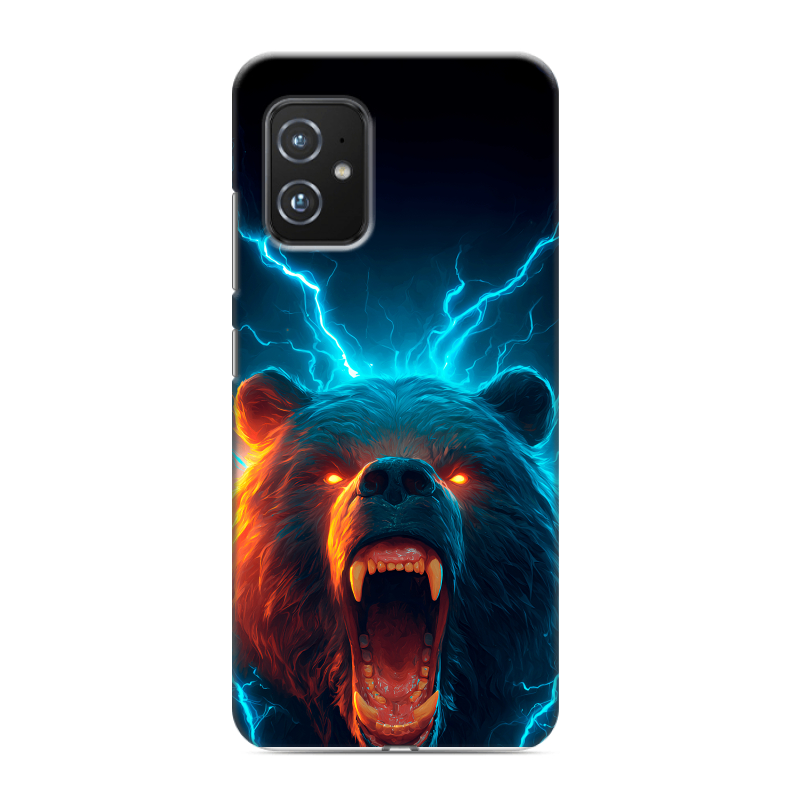 Силиконовый противоударный чехол на ASUS ZenFone 8 с принтом Медведь Силиконовый противоударный чехол на ASUS ZenFone 8 с принтом Медведь
