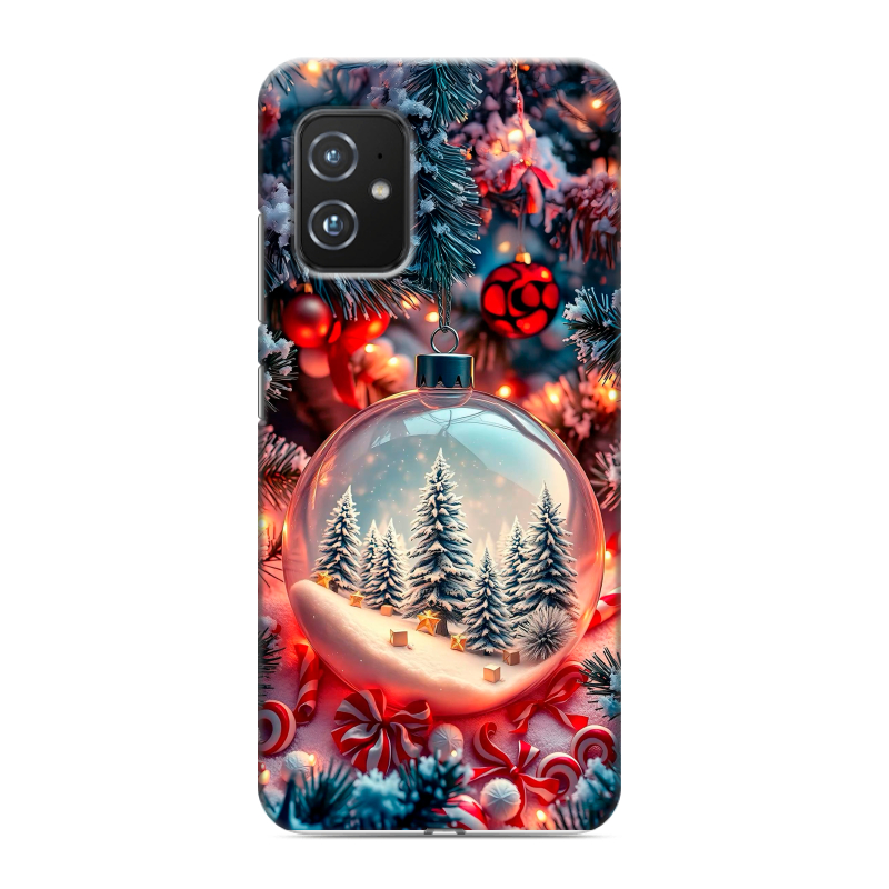Силиконовый противоударный чехол на ASUS ZenFone 8 с принтом Новый год Силиконовый противоударный чехол на ASUS ZenFone 8 с принтом Новый год