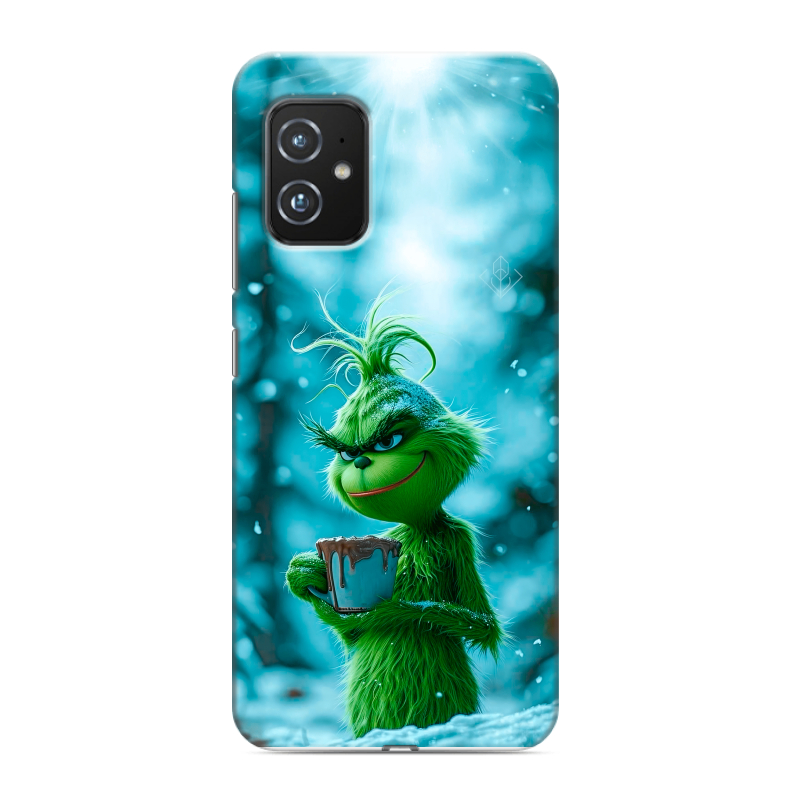 Силиконовый противоударный чехол на ASUS ZenFone 8 с принтом Новый год гринч Силиконовый противоударный чехол на ASUS ZenFone 8 с принтом Новый год гринч