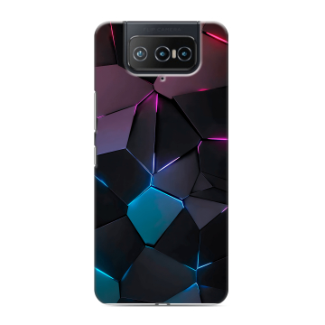 Силиконовый чехол на ASUS ZenFone 8 Flip с принтом Геометрия неона Силиконовый чехол на ASUS ZenFone 8 Flip с принтом Геометрия неона