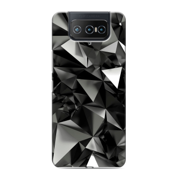 Силиконовый чехол на ASUS ZenFone 8 Flip с принтом Черные кристаллы Силиконовый чехол на ASUS ZenFone 8 Flip с принтом Черные кристаллы