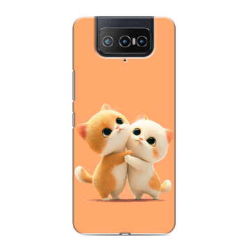 Силиконовый чехол на ASUS ZenFone 8 Flip с принтом Милые котики Силиконовый чехол на ASUS ZenFone 8 Flip с принтом Милые котики