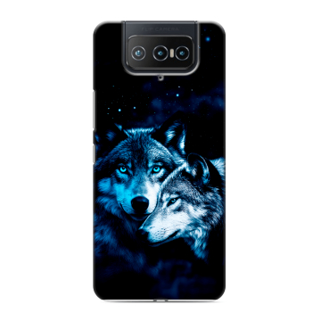 Силиконовый чехол на ASUS ZenFone 8 Flip с принтом Волки Силиконовый чехол на ASUS ZenFone 8 Flip с принтом Волки