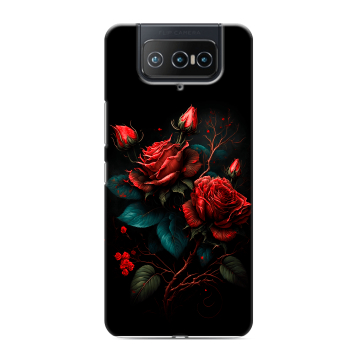 Силиконовый чехол на ASUS ZenFone 8 Flip с принтом Розы красные