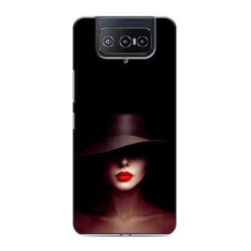 Силиконовый чехол на ASUS ZenFone 8 Flip с принтом Девушка в шляпе