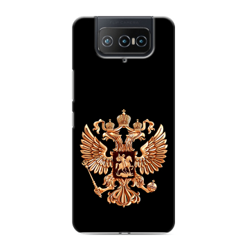 Силиконовый чехол на ASUS ZenFone 8 Flip с принтом Герб России золотой Силиконовый чехол на ASUS ZenFone 8 Flip с принтом Герб России золотой