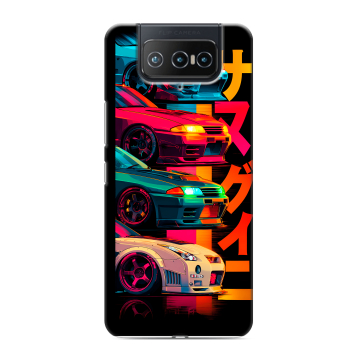 Силиконовый чехол на ASUS ZenFone 8 Flip с принтом Гоночные машины