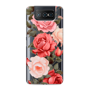 Силиконовый чехол на ASUS ZenFone 8 Flip с принтом Розы