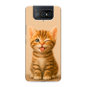 Силиконовый чехол на ASUS ZenFone 8 Flip с принтом котенок