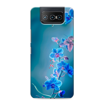 Силиконовый чехол на ASUS ZenFone 8 Flip с принтом Голубые цветы