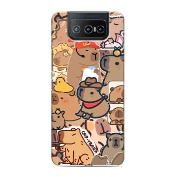 Силиконовый чехол на ASUS ZenFone 8 Flip с принтом капибара