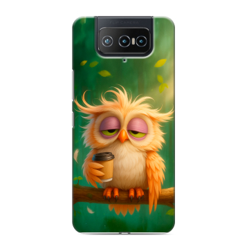 Силиконовый чехол на ASUS ZenFone 8 Flip с принтом сова