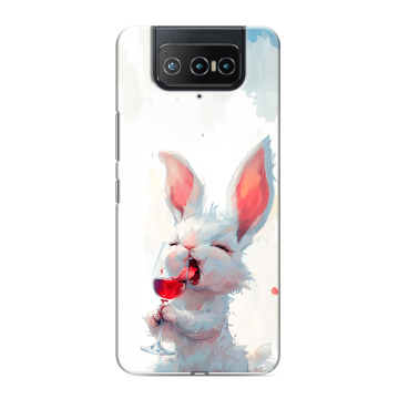 Силиконовый чехол на ASUS ZenFone 8 Flip с принтом кролик зайчик