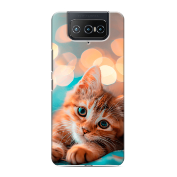 Силиконовый чехол на ASUS ZenFone 8 Flip с принтом котик