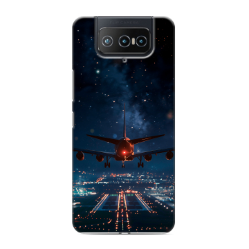 Силиконовый чехол на ASUS ZenFone 8 Flip с принтом самолет