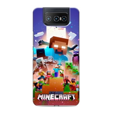 Силиконовый чехол на ASUS ZenFone 8 Flip с принтом Майнкрафт Minecraft Силиконовый чехол на ASUS ZenFone 8 Flip с принтом Майнкрафт Minecraft