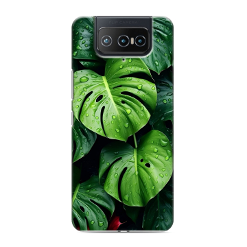 Силиконовый чехол на ASUS ZenFone 8 Flip с принтом Листья