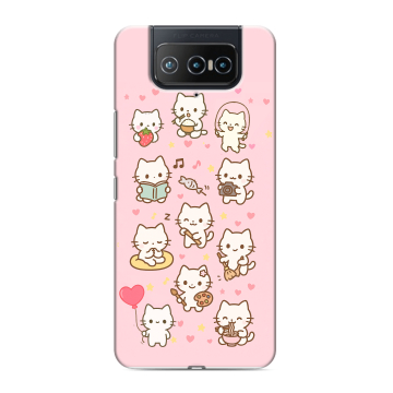 Силиконовый чехол на ASUS ZenFone 8 Flip с принтом Hello Kitty Хелоу Кити