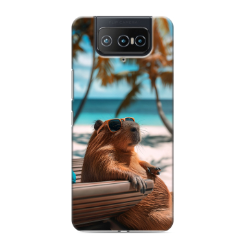 Силиконовый чехол на ASUS ZenFone 8 Flip с принтом Капибара